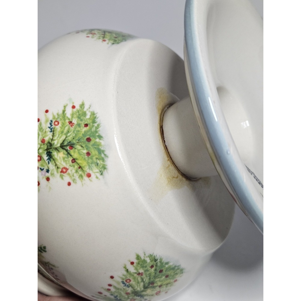 The Pioneer Woman Holiday Cheer Pedestal Candy Dish Christmas Canister Jar - Picture 9 of 11